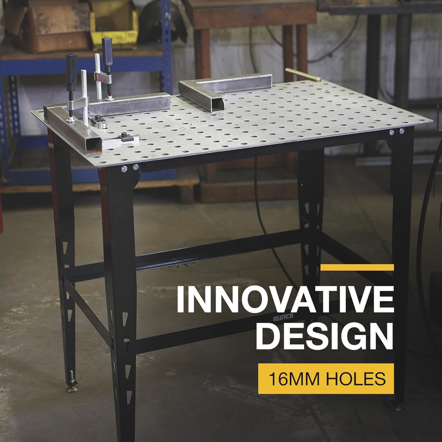 Steel Welding Table, 600 Lbs Weight Capacity, 16Mm Holes, 24-Pc Metal Fit-Up Kit, Welding Tables for Shop (Black)