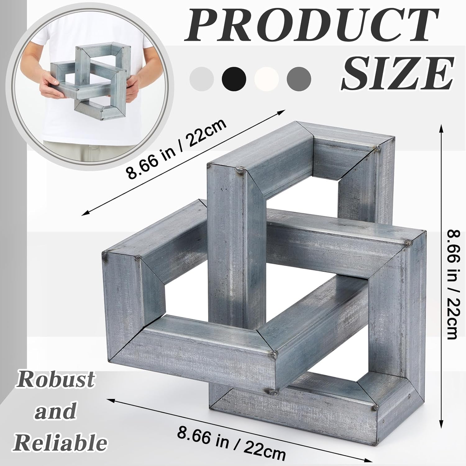 1 Set 12 Pcs Welding Practice Kit for Beginners 1.5" Wide 19 Gauge Geometric Knotted Iron Coupons Laser Cut Welding Training Equipment Projects 8.66" X 8.66" X 8.66" Novice Welder Accessories