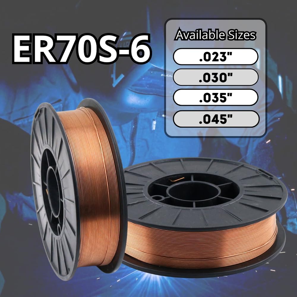 Mild Steel MIG Welding Wire ER70S-6 10-Lb Roll 0.030" (0.8Mm) 8"-Spool