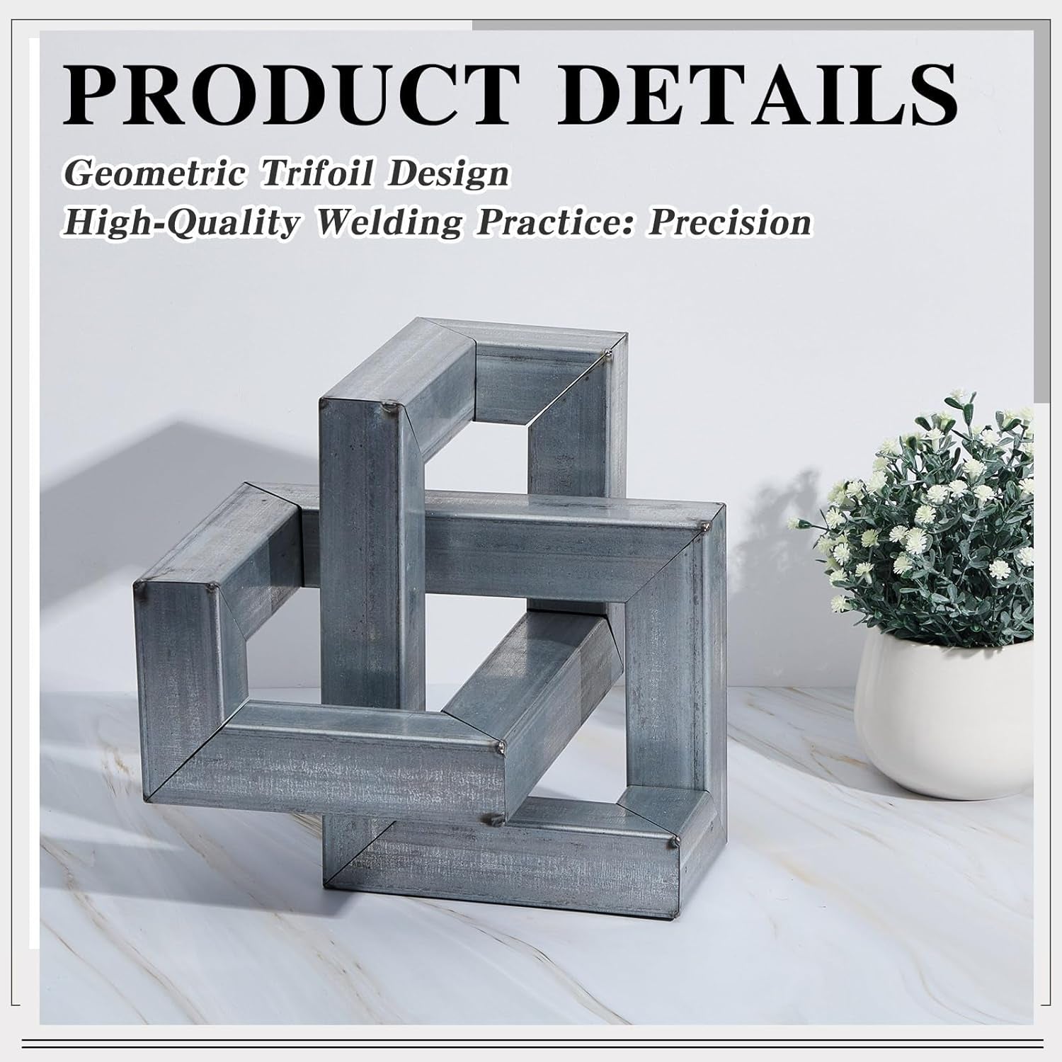 1 Set 12 Pcs Welding Practice Kit for Beginners 1.5" Wide 19 Gauge Geometric Knotted Iron Coupons Laser Cut Welding Training Equipment Projects 8.66" X 8.66" X 8.66" Novice Welder Accessories