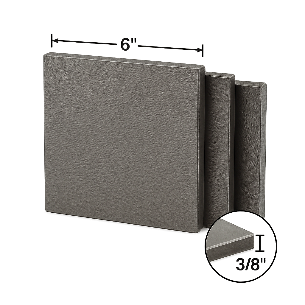 3/8" × 6" × 6" Steel Plates – 3 Pack