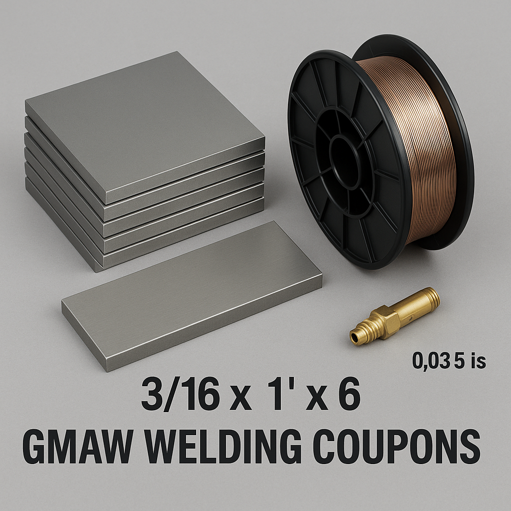 3/16" x 1" x 6" GMAW Welding Coupons